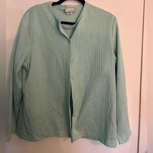Vintage Blair Womens Sz L Cardigan‎ Short Sleeve Sweater Set Minty green NWOT